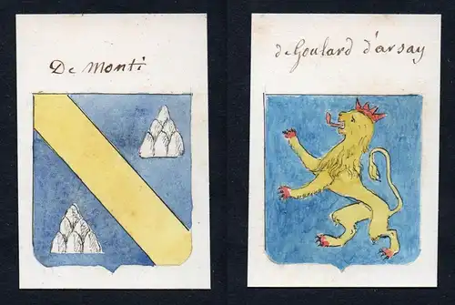 De Monti / de Goulard d'Arsay - Monti Goullard d'Arsay Italien Frankreich Italia France Wappen Adel coat of ar