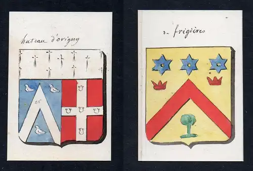 Huteau d'Origny / de Frigieres - Huteau d'Origny Frigiere Frankreich France Wappen Adel coat of arms heraldry