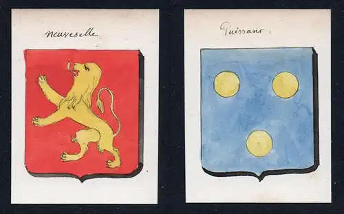 Puissant / Neuveselle - Puissant Neuvecelle Frankreich France Wappen Adel coat of arms heraldry Heraldik Aquar