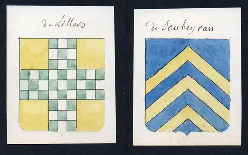 de Soubey ran / de Lillers - Soubeyran Lillers Frankreich France Wappen Adel coat of arms heraldry Heraldik Aq