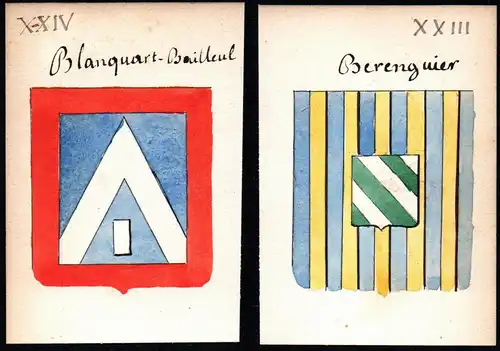 Berenguier / Blanquart-Bailleul - Berenguier Blanquart Bailleul Frankreich France Wappen Adel coat of arms her