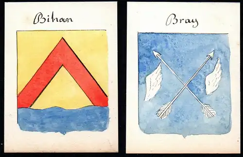 Bray / Bihan - Bray Bihan Frankreich France Wappen Adel coat of arms heraldry Heraldik Aquarell watercolor ant