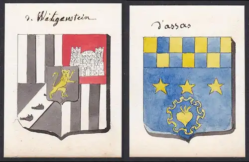 de Witgenstein / d'assas - Witgenstein d'Assas Frankreich France Wappen Adel coat of arms heraldry Heraldik Aq