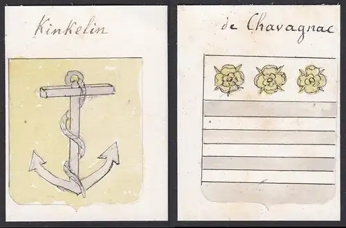 Kinkelin / de Chavagnac - Kinkelin Chavagnac family Familie Frankreich France Wappen Adel coat of arms heraldr