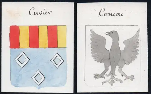 Cuvier / Coniac - Coniac Cuvier Frankreich France Wappen Adel coat of arms heraldry Heraldik Aquarell watercol