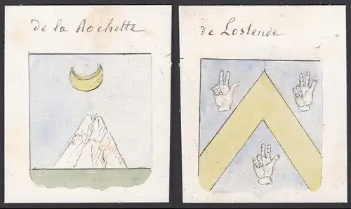 de la Rochette / de Lostende - Rochette Lostende Frankreich France Wappen Adel coat of arms heraldry Heraldik