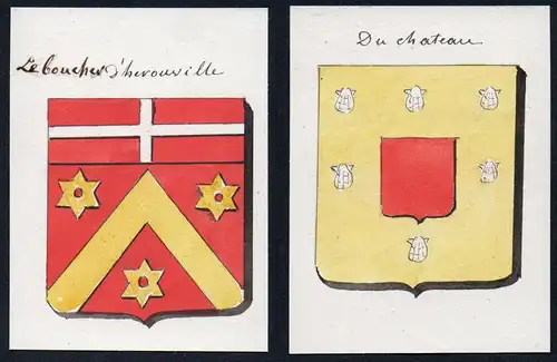 Le boucher d'herouville / Du chateau - Boucher d'Hérouville Château Frankreich France Wappen Adel coat of arms