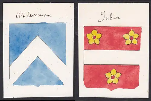 Oultreman / Jubin - Holtreman Oultreman Valenciennes Jubin Frankreich France Wappen Adel coat of arms heraldry