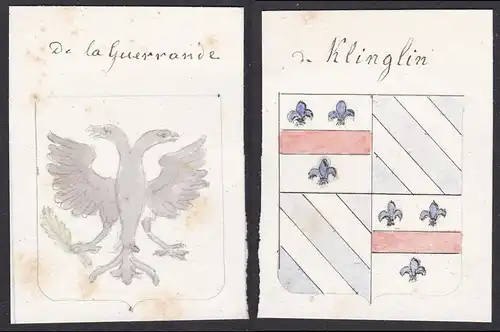 de la Guerrande / de Klinglin - Guérande François-Joseph de Klinglin Frankreich France Wappen Adel coat of arm