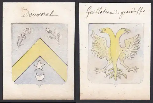 Dournel / Guilloteau de grandeffe - Dournel Guilloteau Grandeffe Frankreich France Wappen Adel coat of arms he