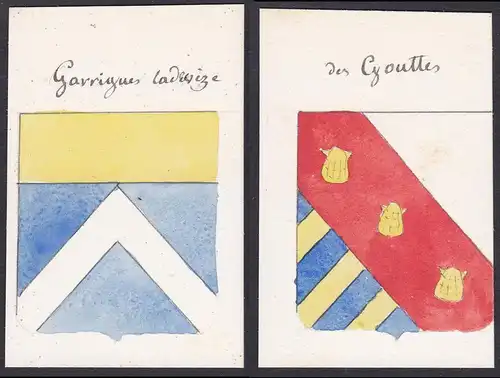 Garrigues la devize / des Gouttes - Garrigues Devize Gouttes Frankreich France Wappen Adel coat of arms herald