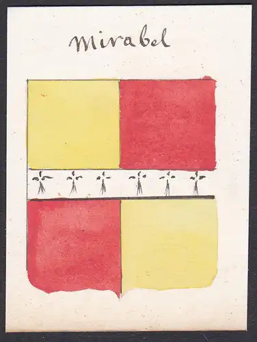 Mirabel - Mirabel Frankreich France Wappen Adel coat of arms heraldry Heraldik Aquarell watercolor antique pri