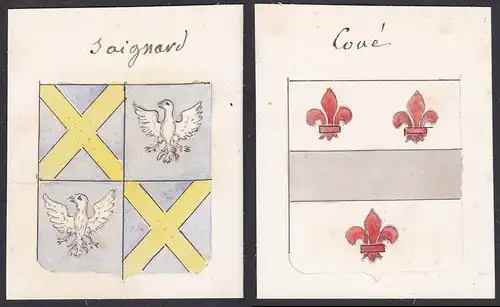 Saignard / Coue - Saignard de la Fressange Coué Frankreich France Wappen Adel coat of arms heraldry Heraldik A