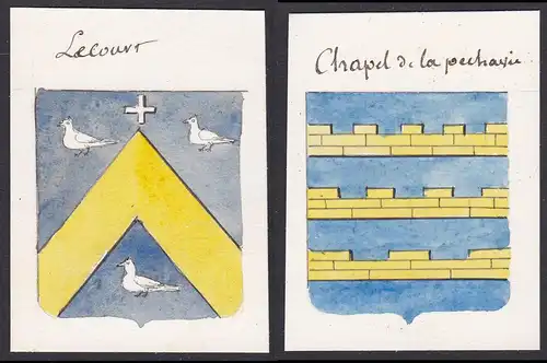 Lecourt / Chapel de la pechavie - Le Court Chapelle Pechavie Frankreich France Wappen Adel coat of arms herald