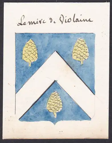 Le mire de Violaine - Violaine Frankreich France Wappen Adel coat of arms heraldry Heraldik Aquarell watercolo
