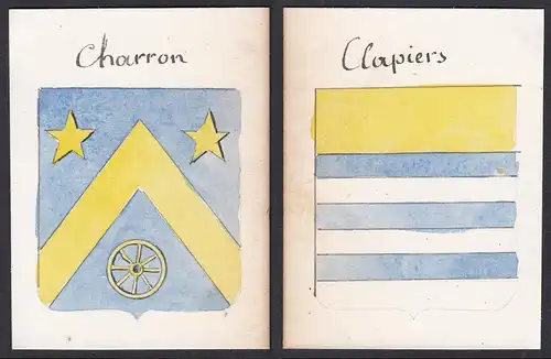 Charron / Clapiers - Charron Clapiers Frankreich France Wappen Adel coat of arms heraldry Heraldik Aquarell wa