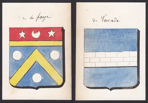 de la faye / de Tarade - Faye Jacques Tarade Frankreich France Wappen Adel coat of arms heraldry Heraldik Aqua