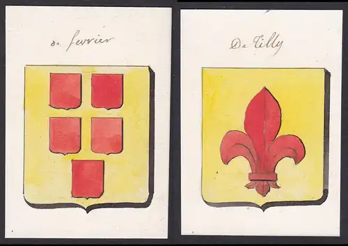 de furier / De Tilly - Fourier Tilly Normandie Frankreich France Wappen Adel coat of arms heraldry Heraldik Aq