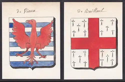 de Vieux / De Bailleul - Vieux-Vy-sur-Couesnon Bailleul Balliol Frankreich France Wappen Adel coat of arms her