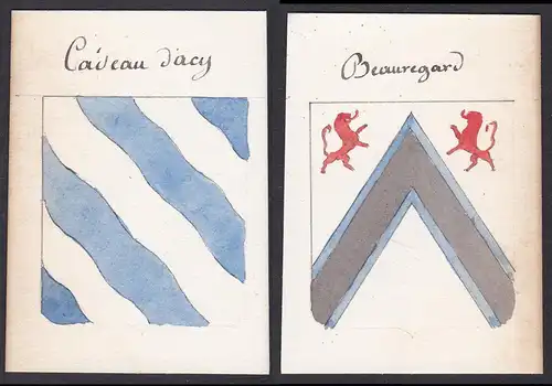 Caveau d'acy / Beauregard - d'Acy Beauregard Frankreich France Wappen Adel coat of arms heraldry Heraldik Aqua