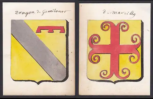 Dragon de Gomicourt / de Marcilly - Dragon Gomicourt Marcilly Frankreich France Wappen Adel coat of arms heral