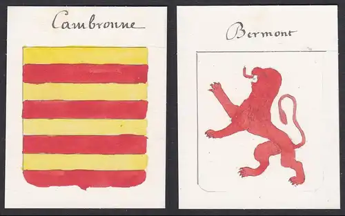 Cambronne / Bermont - Cambronne Bermont Frankreich France Wappen Adel coat of arms heraldry Heraldik Aquarell