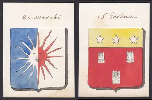 Du marche / de St. Pardoux - Marché Saint-Pardoux Frankreich France Wappen Adel coat of arms heraldry Heraldik