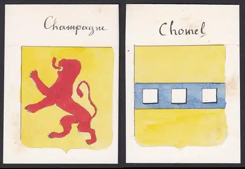 Champagne / Chomel - Champagne Chomel Familie Frankreich France Wappen Adel coat of arms heraldry Heraldik Aqu