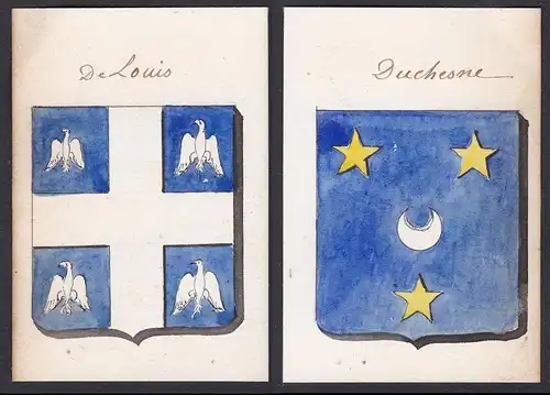 De Louis / Duchesne - Louis Duchesne Frankreich France Wappen Adel coat of arms heraldry Heraldik Aquarell wat