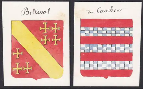 du Cambout / Belleval - Belleval Le Cambout Bretagne Frankreich France Wappen Adel coat of arms heraldry Heral
