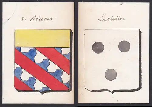 De Necourt / Laviviere - Denecourt La Vivière Frankreich France Wappen Adel coat of arms heraldry Heraldik Aqu