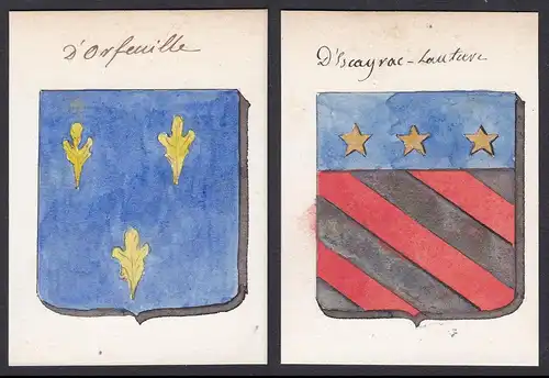 d'Orfeuille / d'Escayrac-Lautiere - d'Orfeuille Escurac Laurière Frankreich France Wappen Adel coat of arms he
