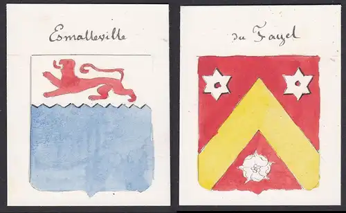Esmalleville / du Fayel - d'Esmalleville du Fayel Frankreich France Wappen Adel coat of arms heraldry Heraldik