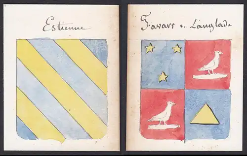 Estienne / Favart de Langlade - Estienne Favard de Langlade Frankreich France Wappen Adel coat of arms heraldr