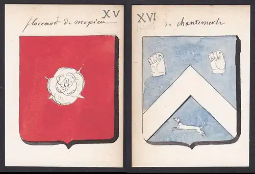 floccart de Mepieu / de chantemerle - Floccard Mépieu Chantemerle Frankreich France Wappen Adel coat of arms h