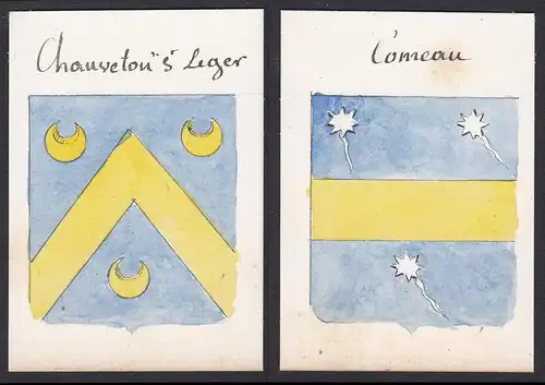Chauveton de St. Leger / Lomeau - Chauveton Saint Léger Loumeau Frankreich France Wappen Adel coat of arms her