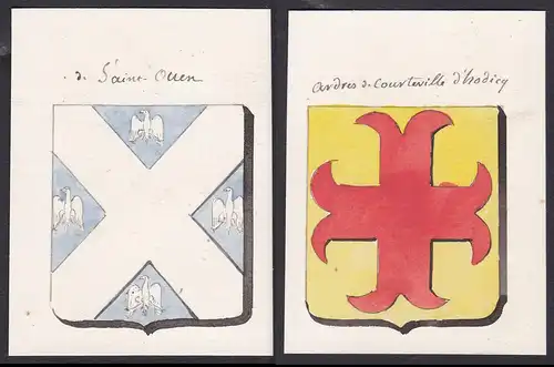 de Saint-Ouen / Andres de Courteville d'hodicq - Saint-Ouen d'Hodicq de Courteville Frankreich France Wappen A