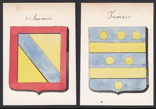 de Lascaser / Fumei - Lascase Fumei Frankreich France Wappen Adel coat of arms heraldry Heraldik Aquarell wate