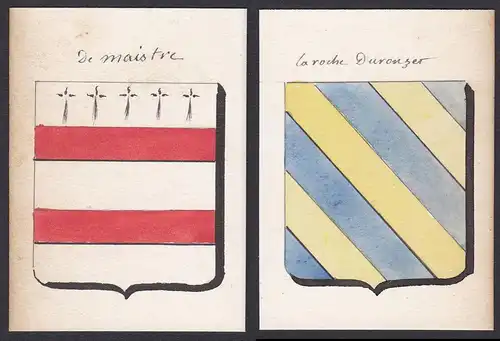 de maistre / la roche Duronzer - Maistre Roche-Duronzet Frankreich France Wappen Adel coat of arms heraldry He