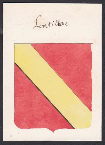 Lentilhac - Louis-Victor de Lentilhac Frankreich France Wappen Adel coat of arms heraldry Heraldik Aquarell wa
