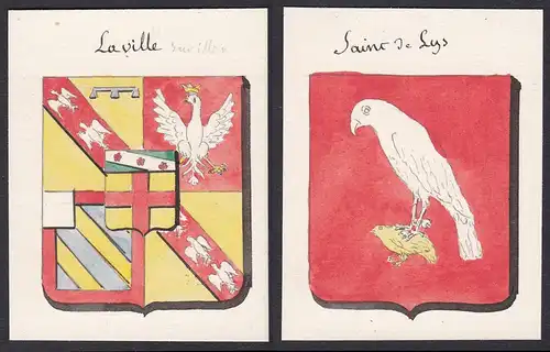 La ville / Saint de Lys - Ville Saint-Lys Frankreich France Wappen Adel coat of arms heraldry Heraldik Aquarel