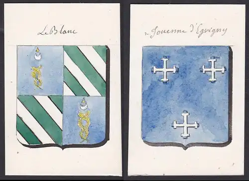 Le Blanc / de Jouenne d'Egvigny - Leblanc Egligny Jouenne Frankreich France Wappen Adel coat of arms heraldry