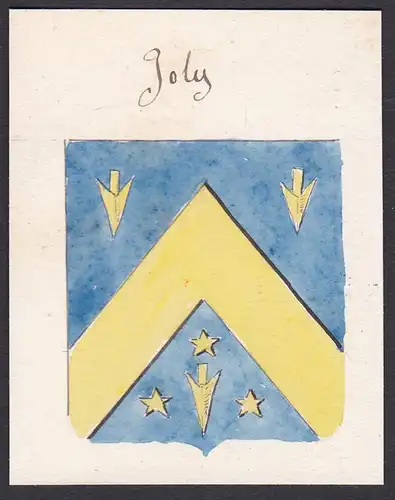 Joly - Joseph Omer Joly de Fleury Frankreich France Wappen Adel coat of arms heraldry Heraldik Aquarell waterc