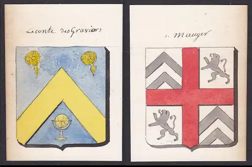 Le Conte des Graviers / de Mauger - Comte Graviers Mauger Frankreich France Wappen Adel coat of arms heraldry