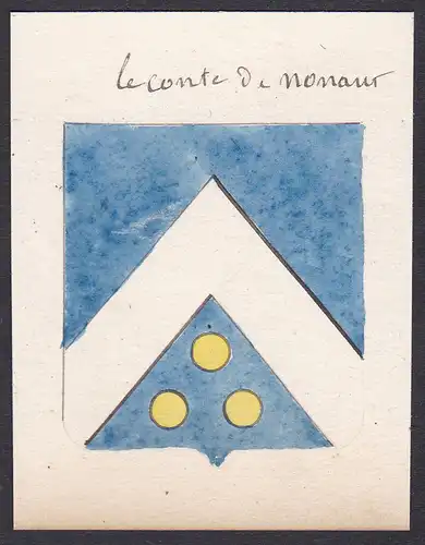 le Conte de Nonaut - Comte de Nonaut Frankreich France Wappen Adel coat of arms heraldry Heraldik Aquarell wat