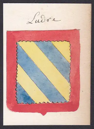 Ludre - Famille Ludre Ludres Familie Frankreich France Wappen Adel coat of arms heraldry Heraldik Aquarell wat