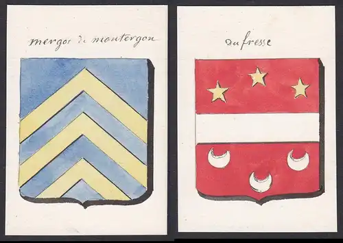 mergot de montergon / Du fresse - Mergot de Montergon Fresse Frankreich France Wappen Adel coat of arms herald