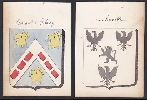 Simard de Pitray / de Charette - Simard de Pitray Charettes Familie Frankreich France Wappen Adel coat of arms