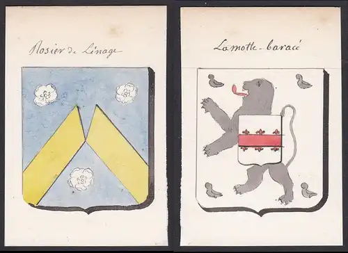 Rosier de Linage / La Motte-barace - Rozier de Linage La Motte-Baracé Frankreich France Wappen Adel coat of ar