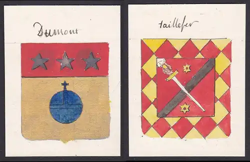 Dumont / taillefer - Dumont Taillefer Frankreich France Wappen Adel coat of arms heraldry Heraldik Aquarell wa